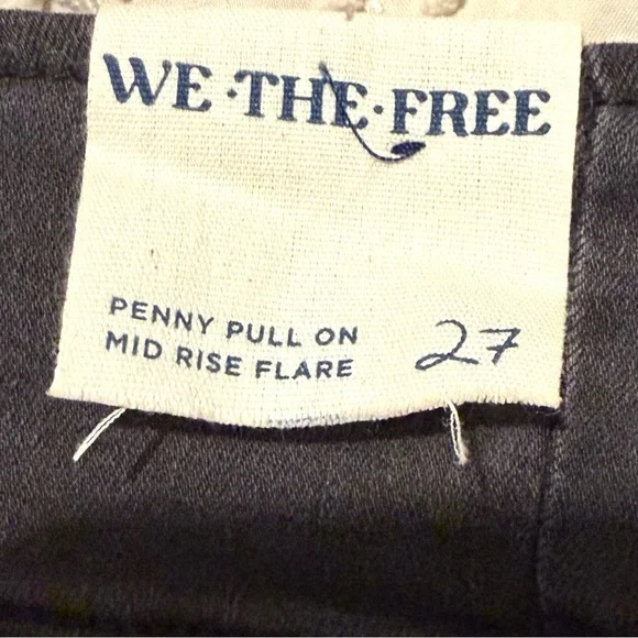 Free People We The Free Penny Pull On Flare Jeans Size 27 Star Print Mid Rise - Picture 3 of 6